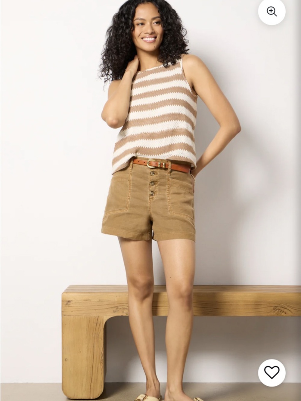 Evereve Bree Striped Crochet Tank